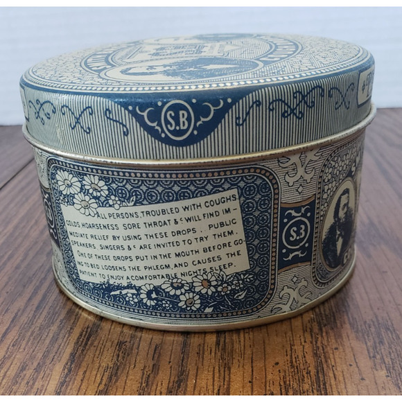 Smith Bro's Cough Drops Vintage Antique Advertising Tin Trinket Stash Box - Picture 3 of 8
